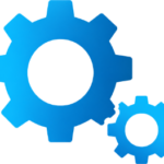 Illustration of interconnected gears representing IT support services in Sunderland.